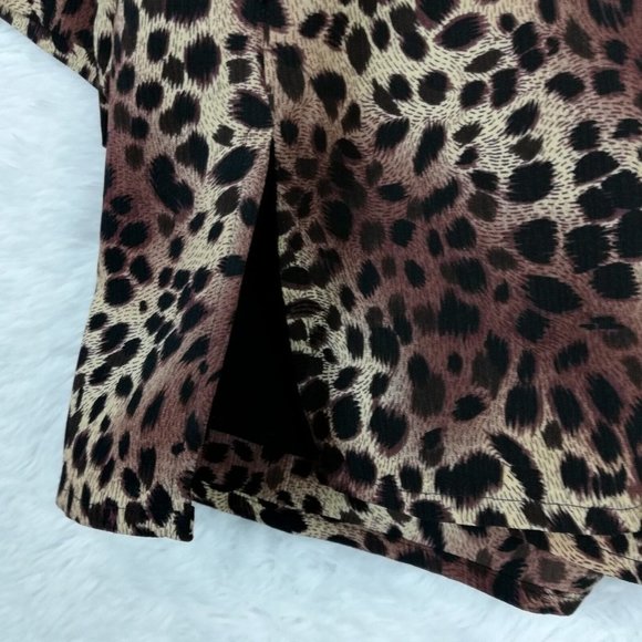 Notations Womens Blazer Cheetah Print‎ Undershirt Button Front Stretch XL - Picture 8 of 10
